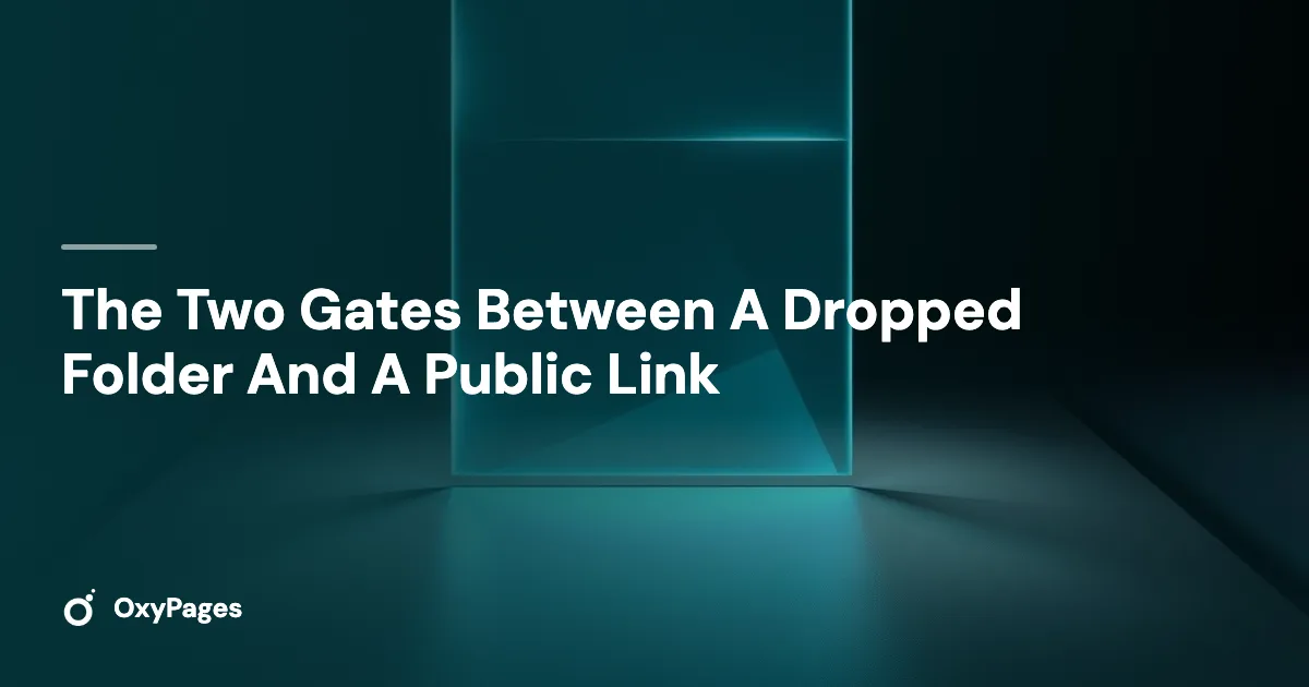 The Two Gates Between A Dropped Folder And A Public Link - OxyPages