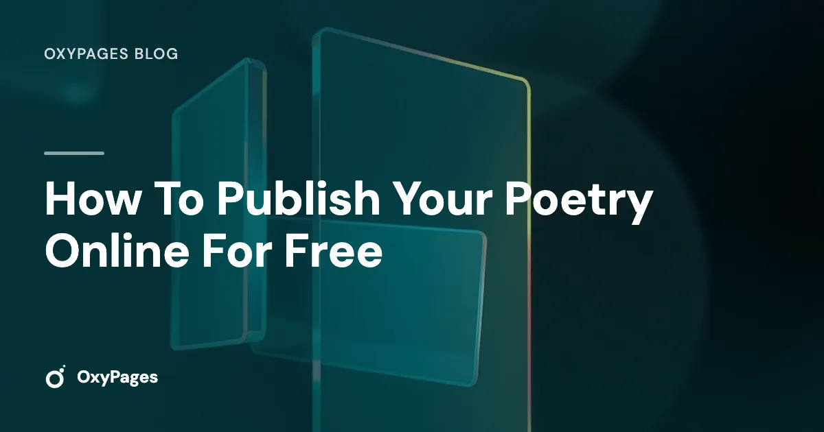How To Publish Your Poetry Online For Free