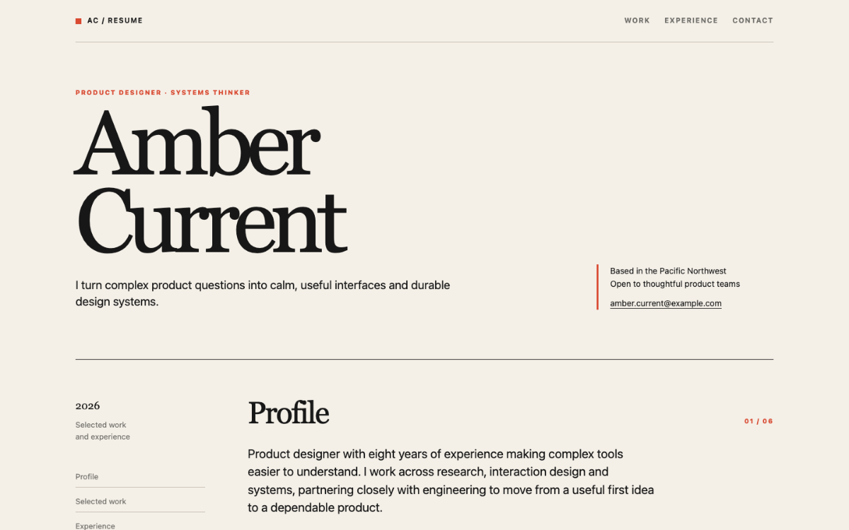 Amber Current Resume