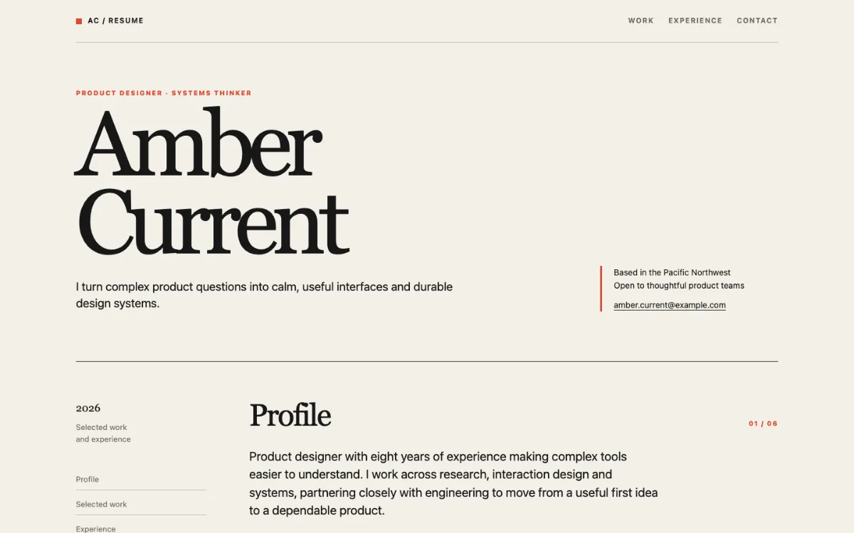 Amber Current Resume