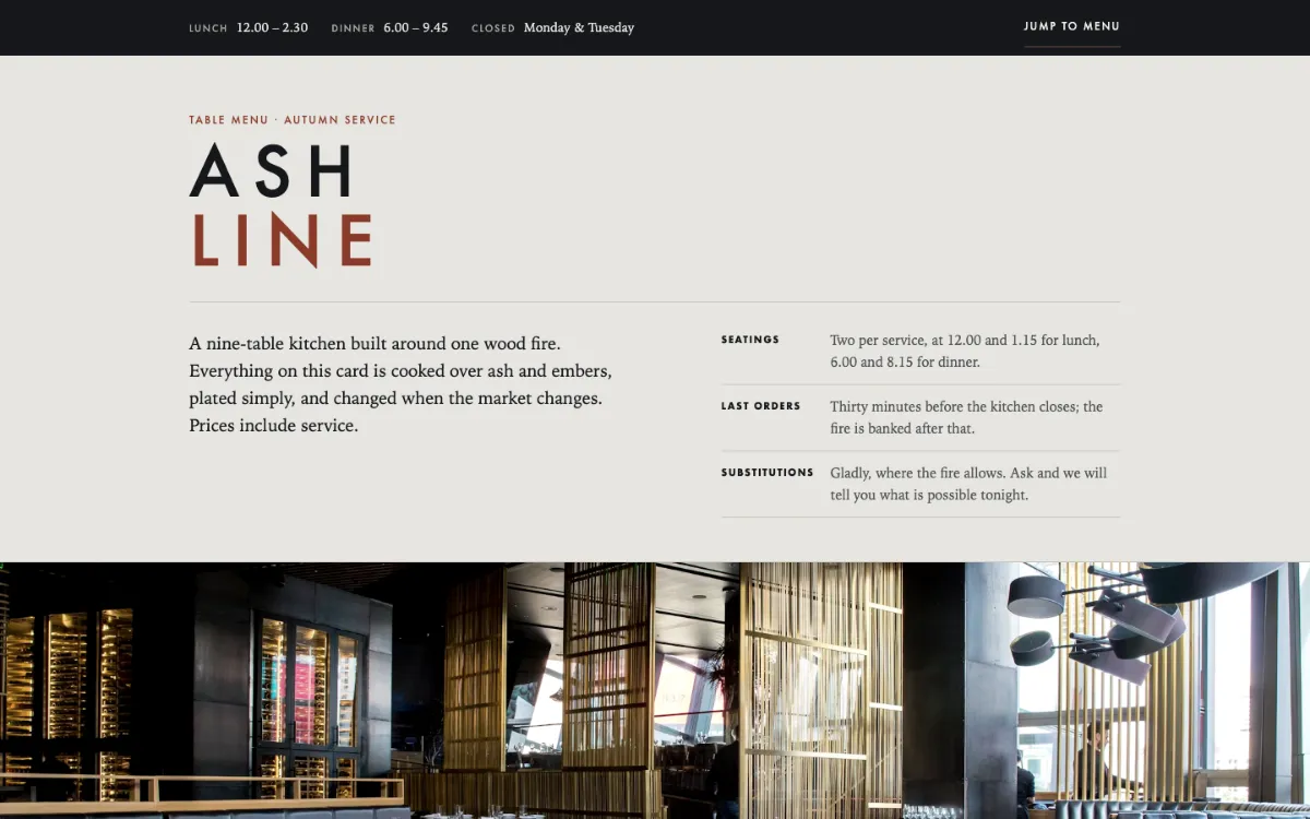Ash Line Menu With Qr