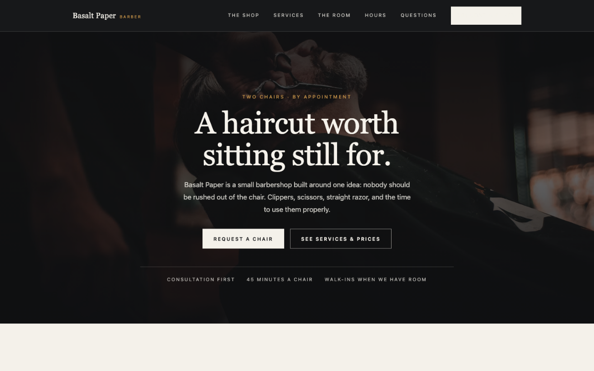 Basalt Paper Barber