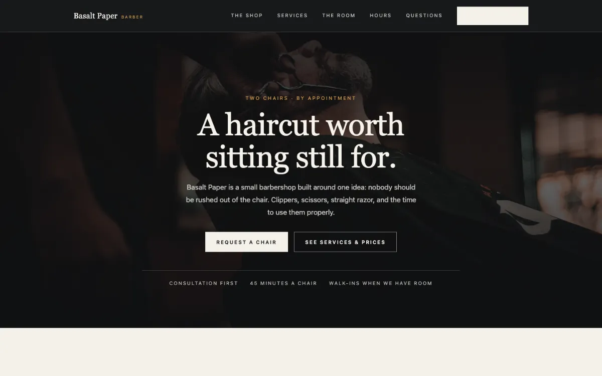 Basalt Paper Barber