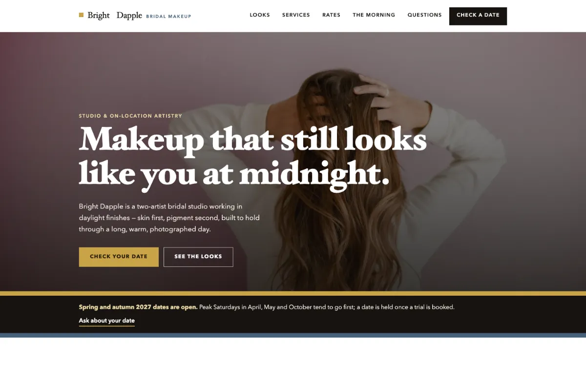Bright Dapple Bridal Makeup