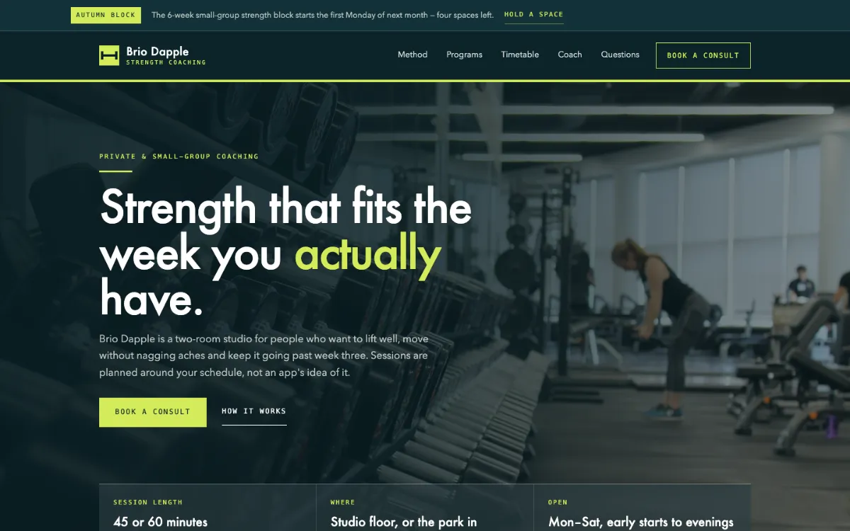 Brio Dapple Personal Trainer