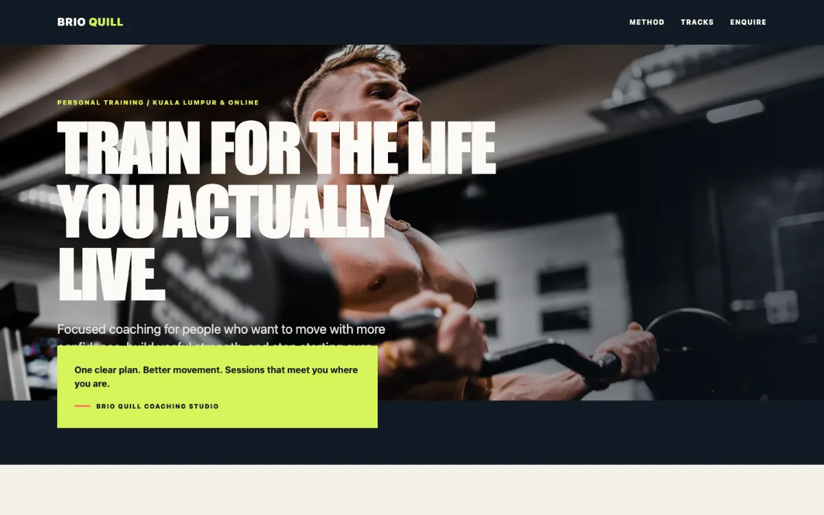 Brio Quill Personal Trainer
