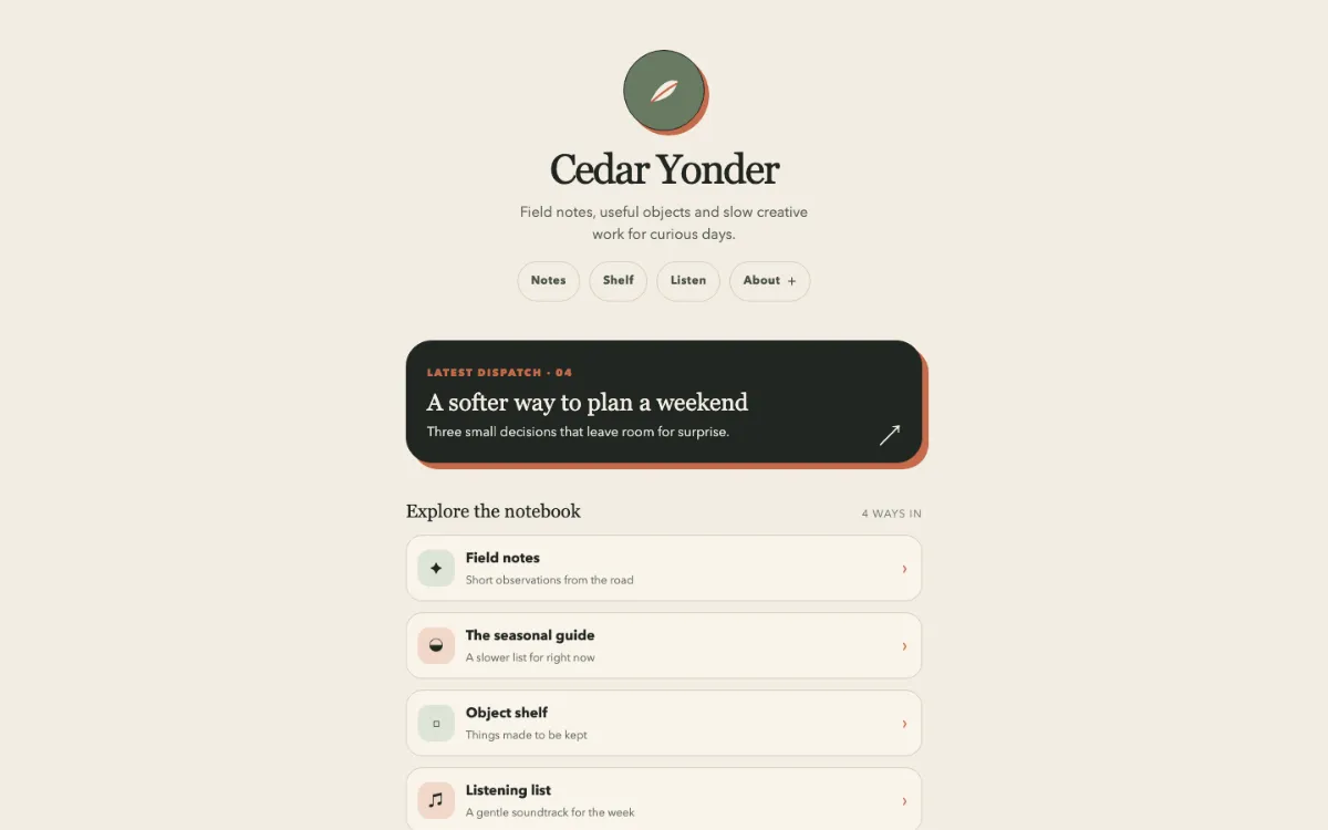 Cedar Yonder Link In Bio