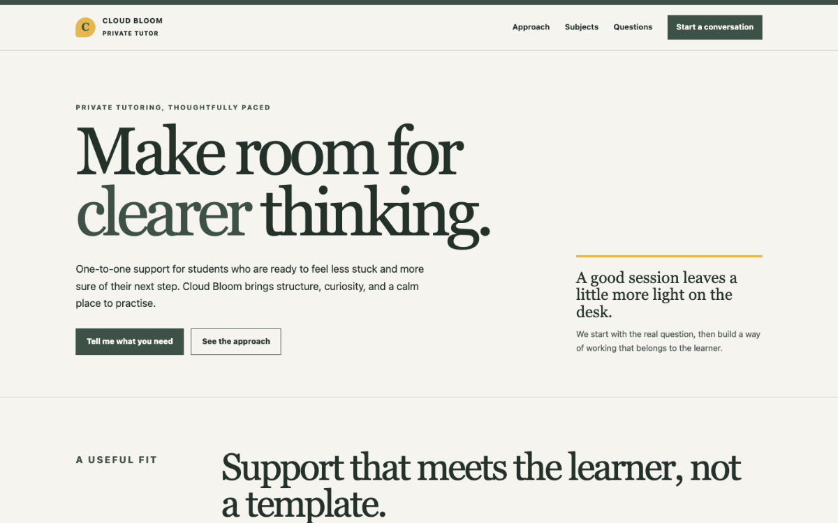 Cloud Bloom Private Tutor