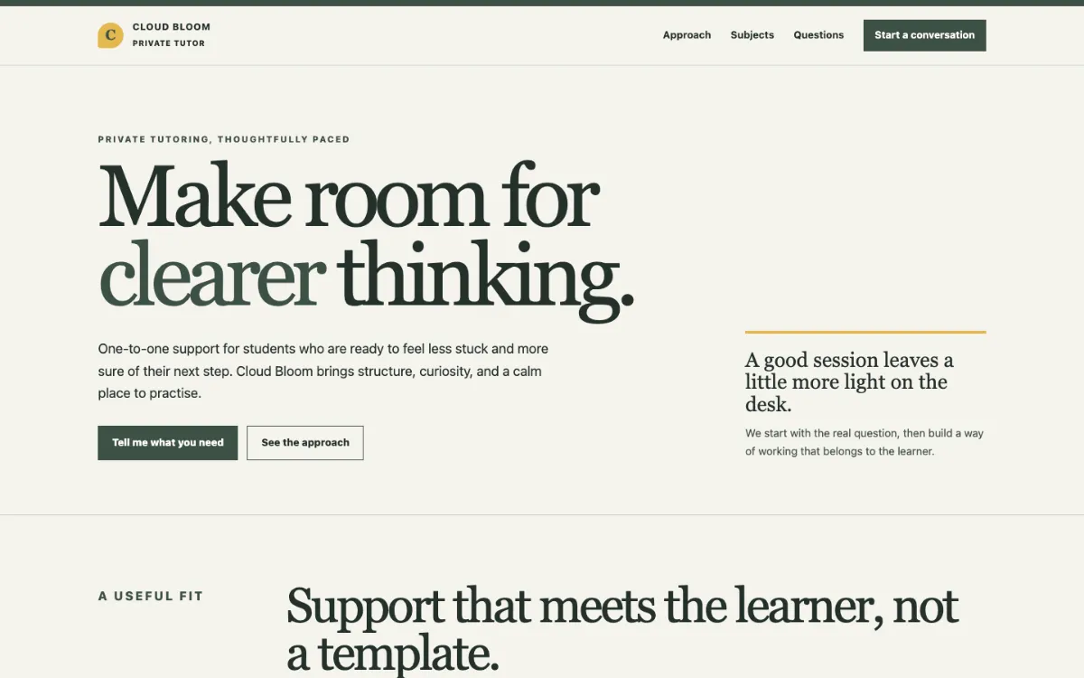 Cloud Bloom Private Tutor