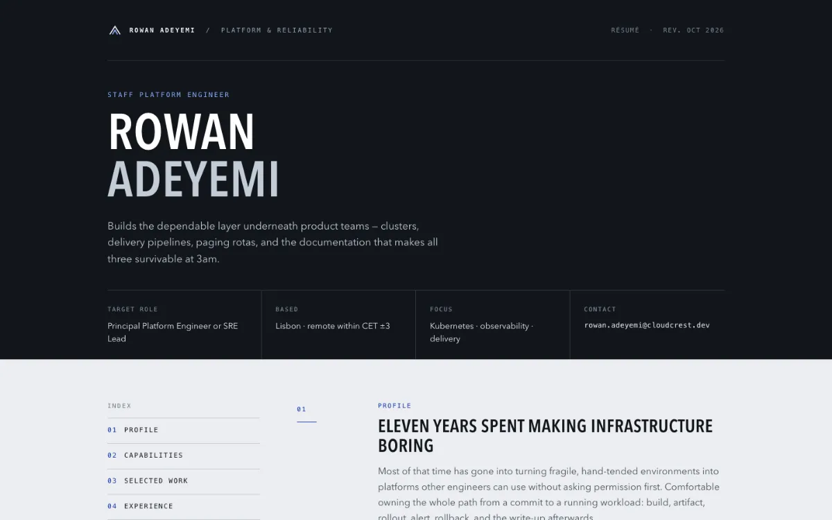Cloud Crest Resume