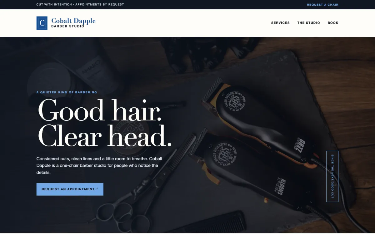 Cobalt Dapple Barber