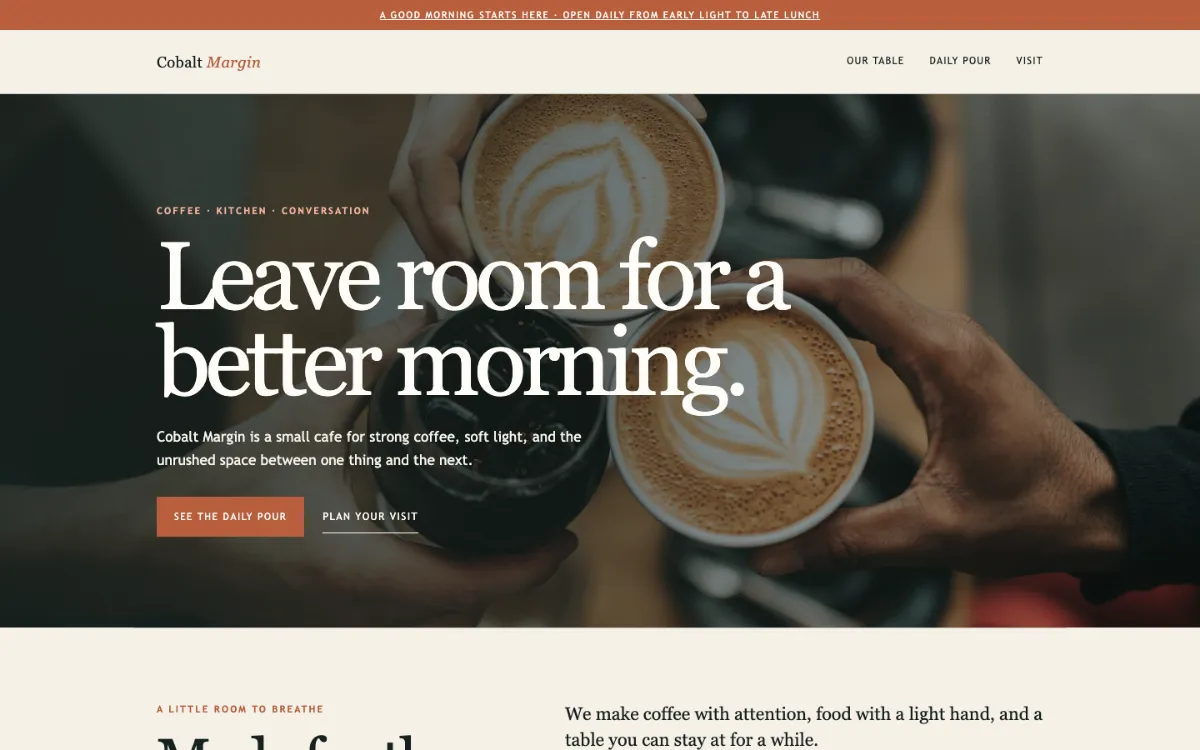 Cobalt Margin Cafe
