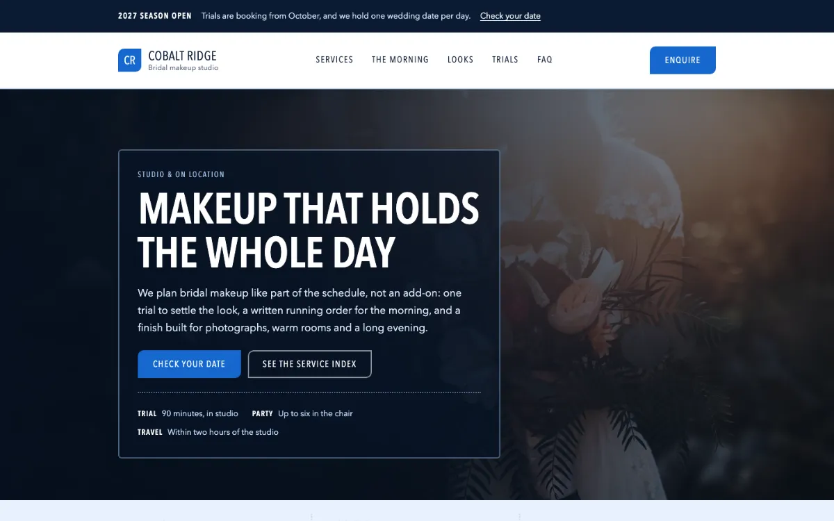 Cobalt Ridge Bridal Makeup
