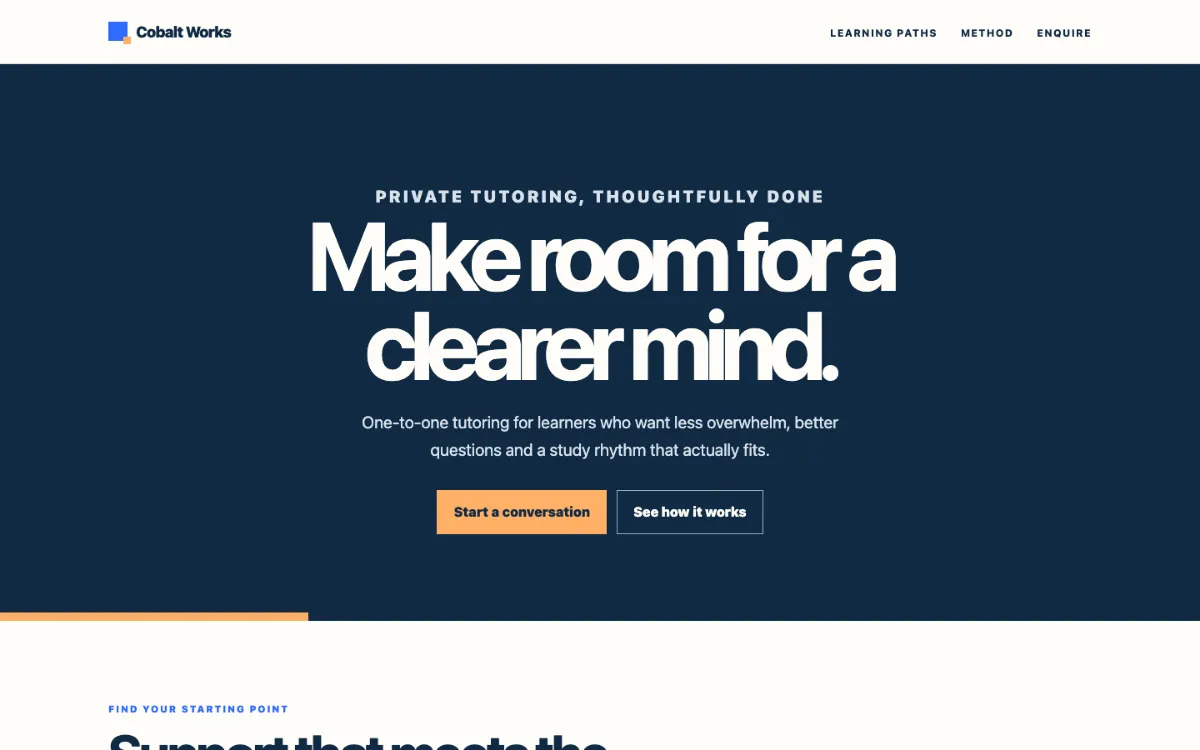 Cobalt Works Private Tutor