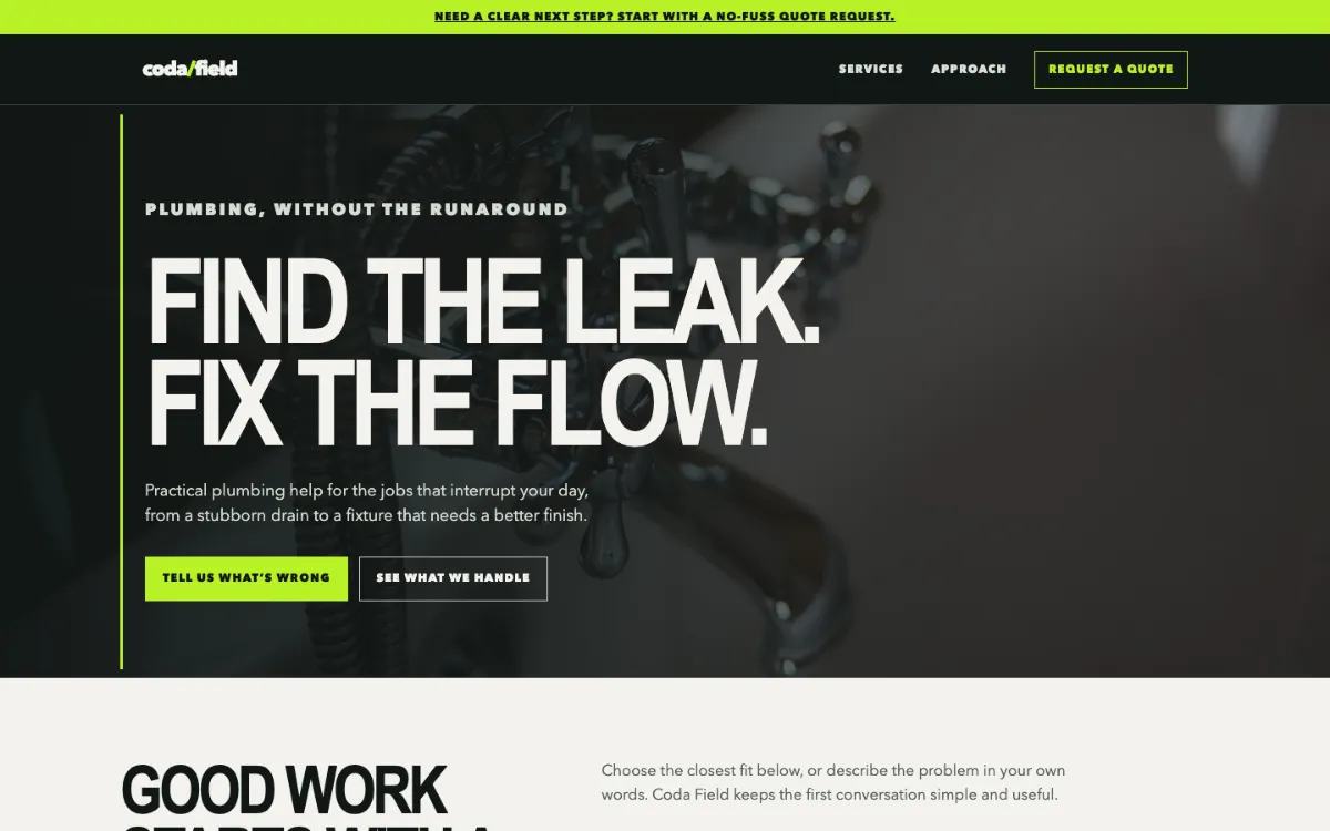 Coda Field Plumber