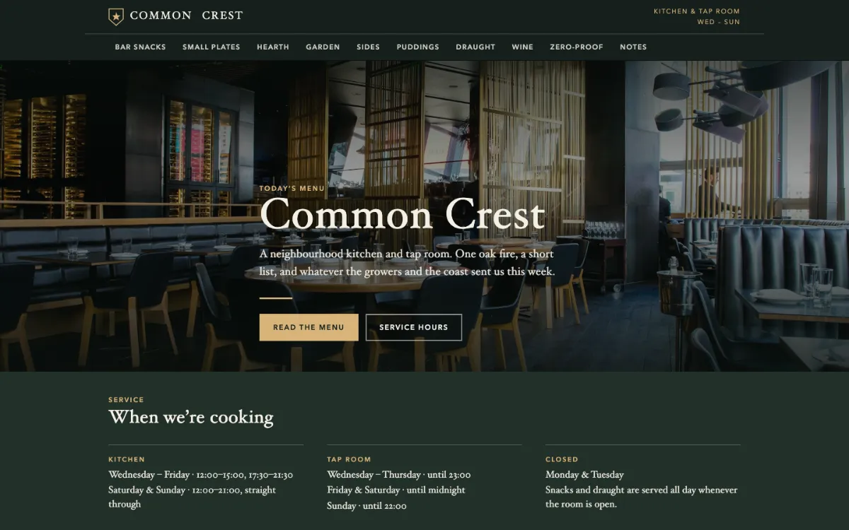 Common Crest Menu With Qr