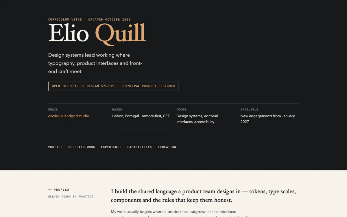 Elio Quill Resume