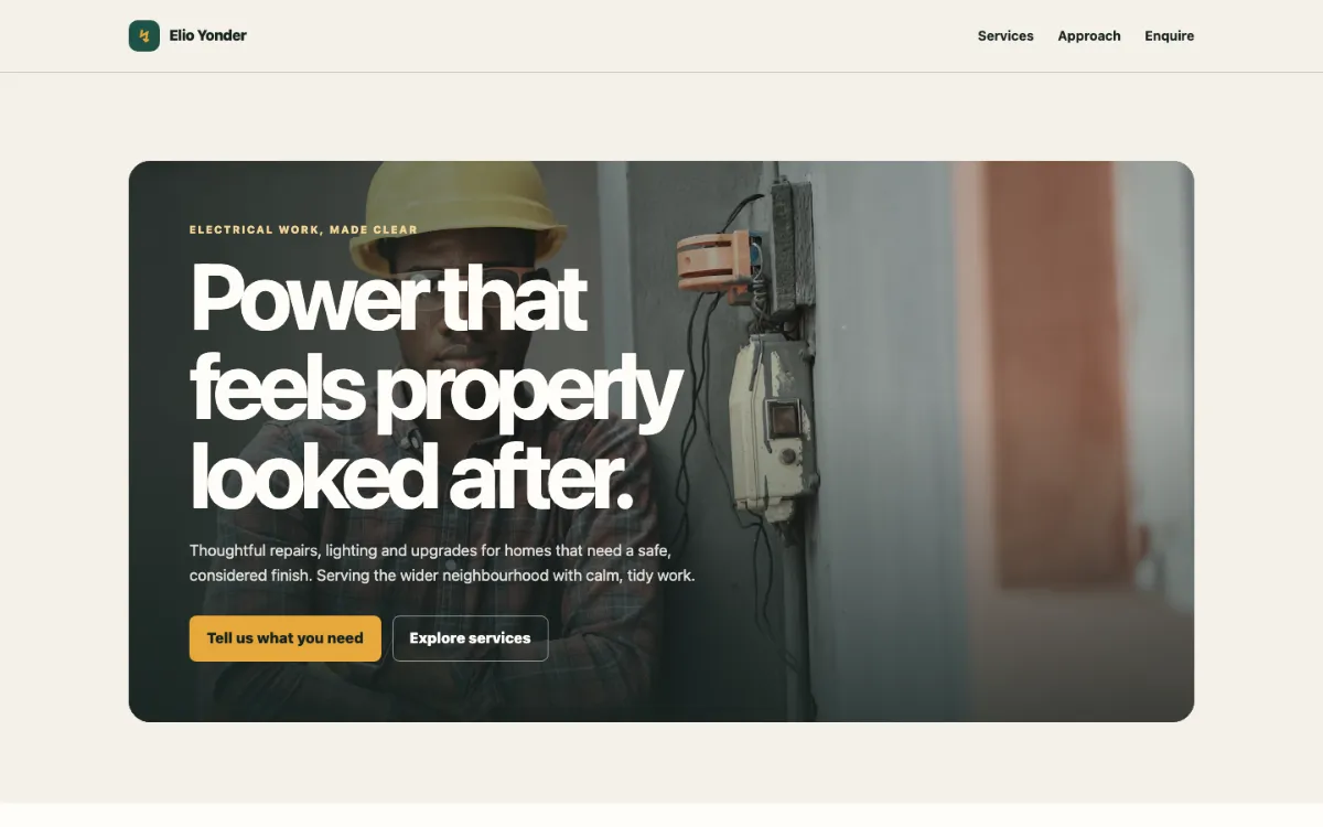 Elio Yonder Electrician