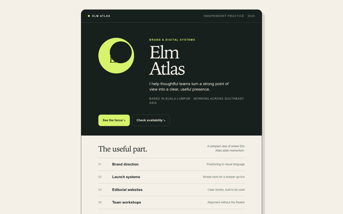 Elm Atlas Digital Business Card