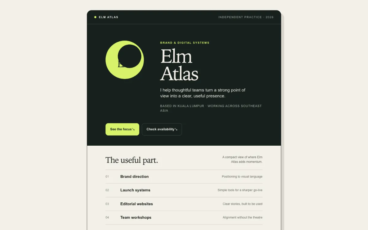 Elm Atlas Digital Business Card