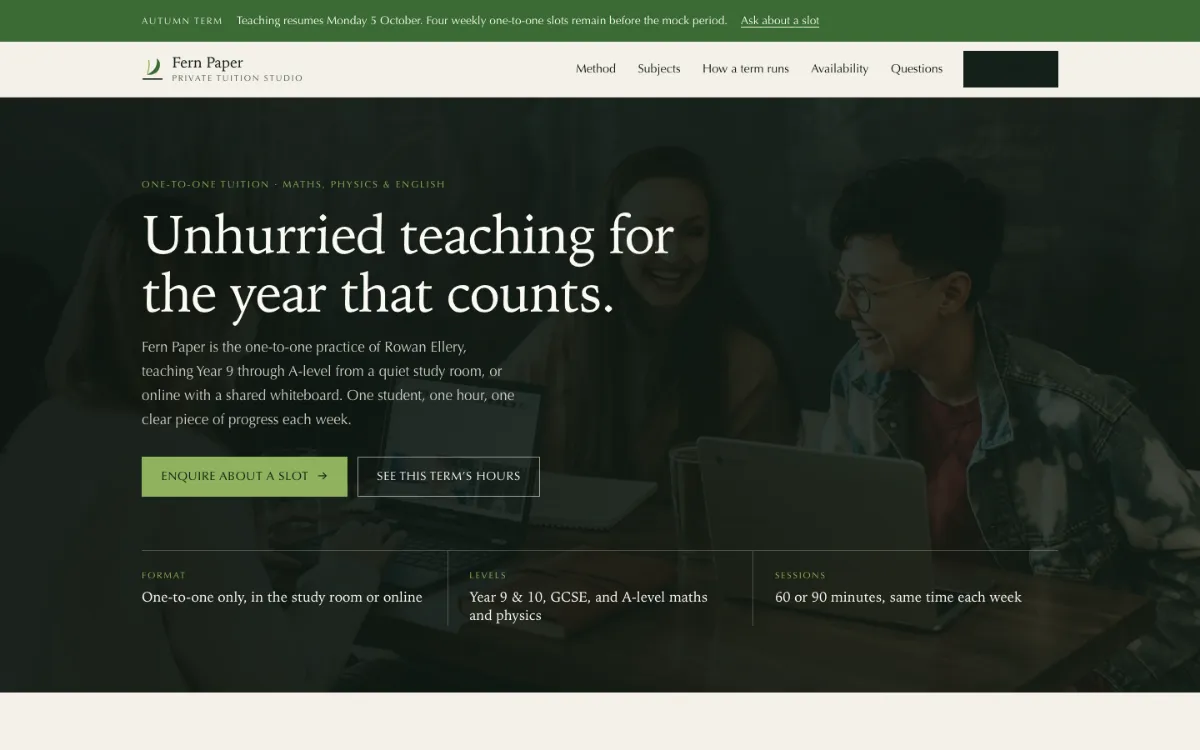 Fern Paper Private Tutor