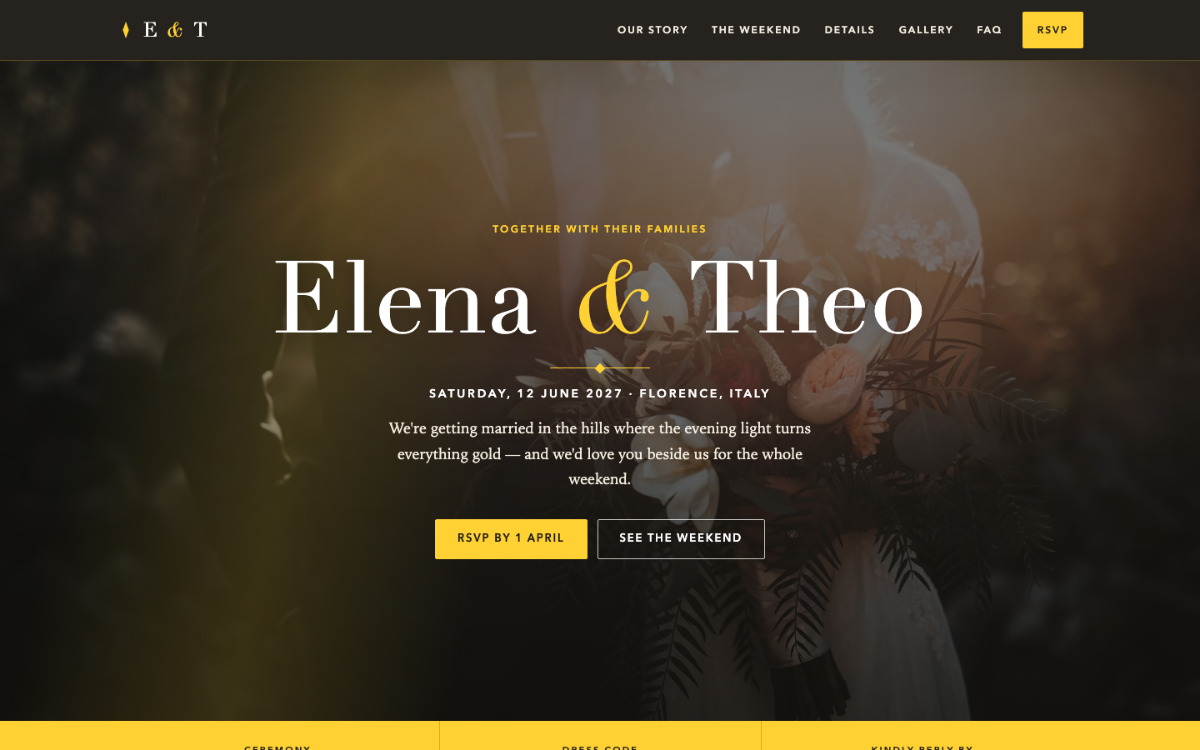 Golden Beam Wedding