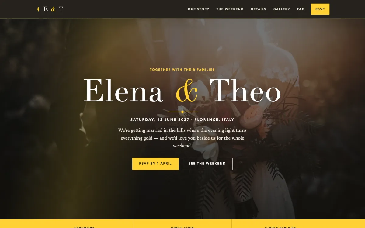 Golden Beam Wedding