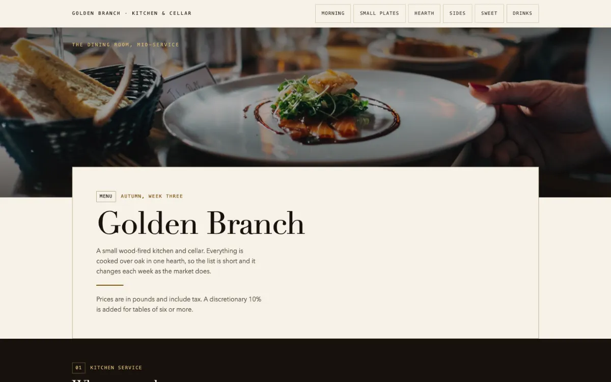 Golden Branch Menu With Qr