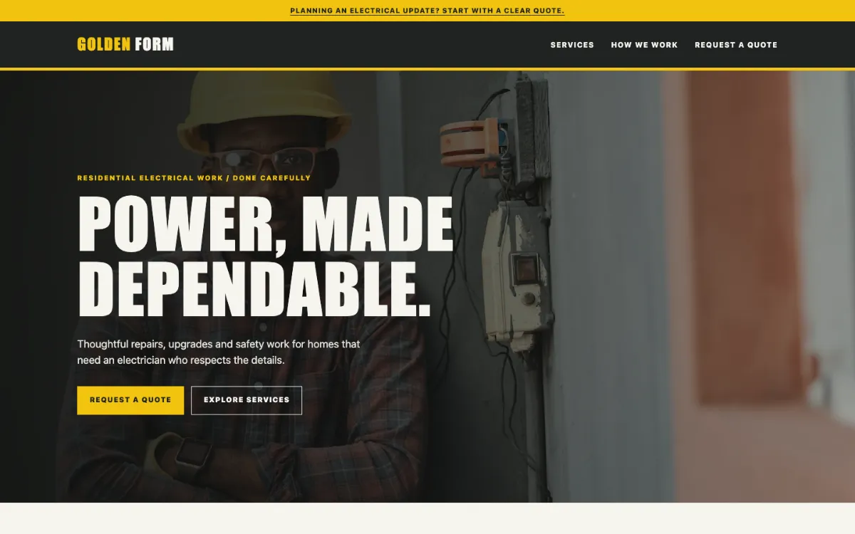 Golden Form Electrician