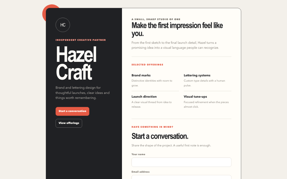Hazel Craft Digital Business Card