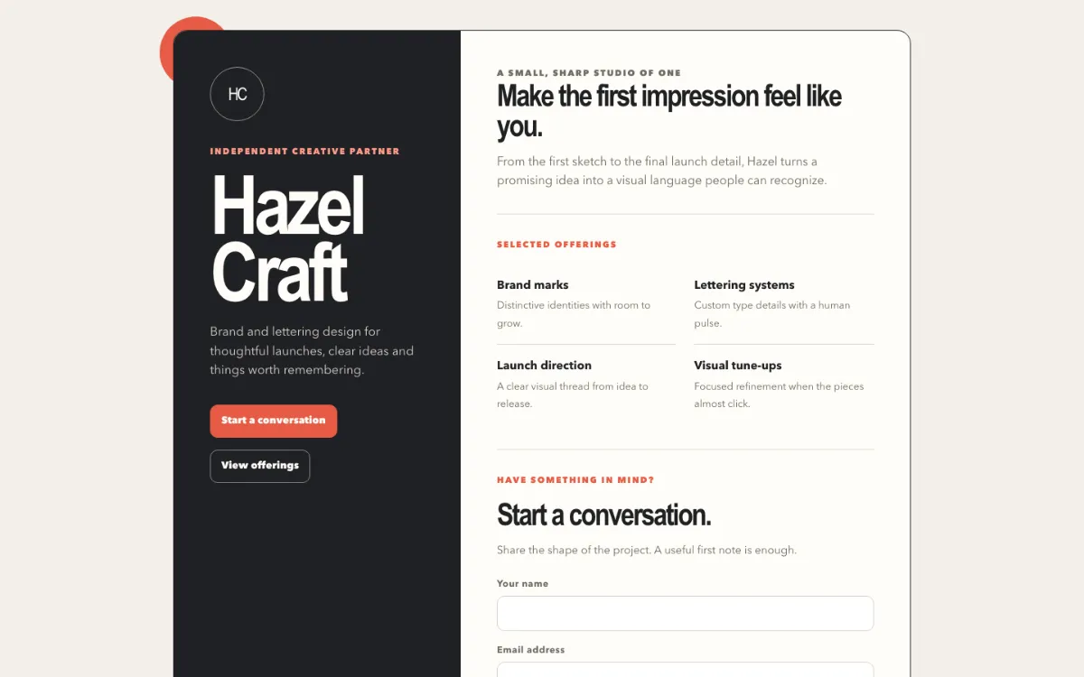 Hazel Craft Digital Business Card
