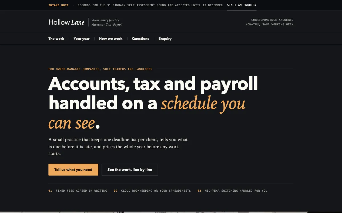 Hollow Lane Accountant
