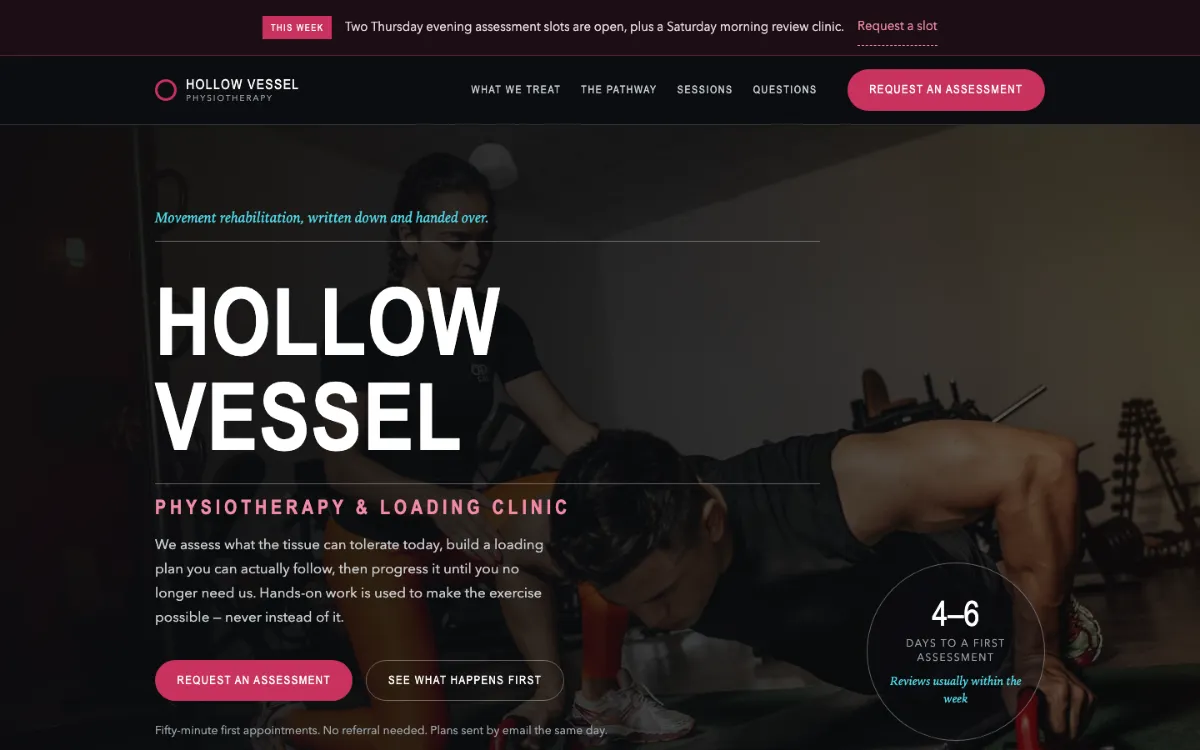 Hollow Vessel Physiotherapist
