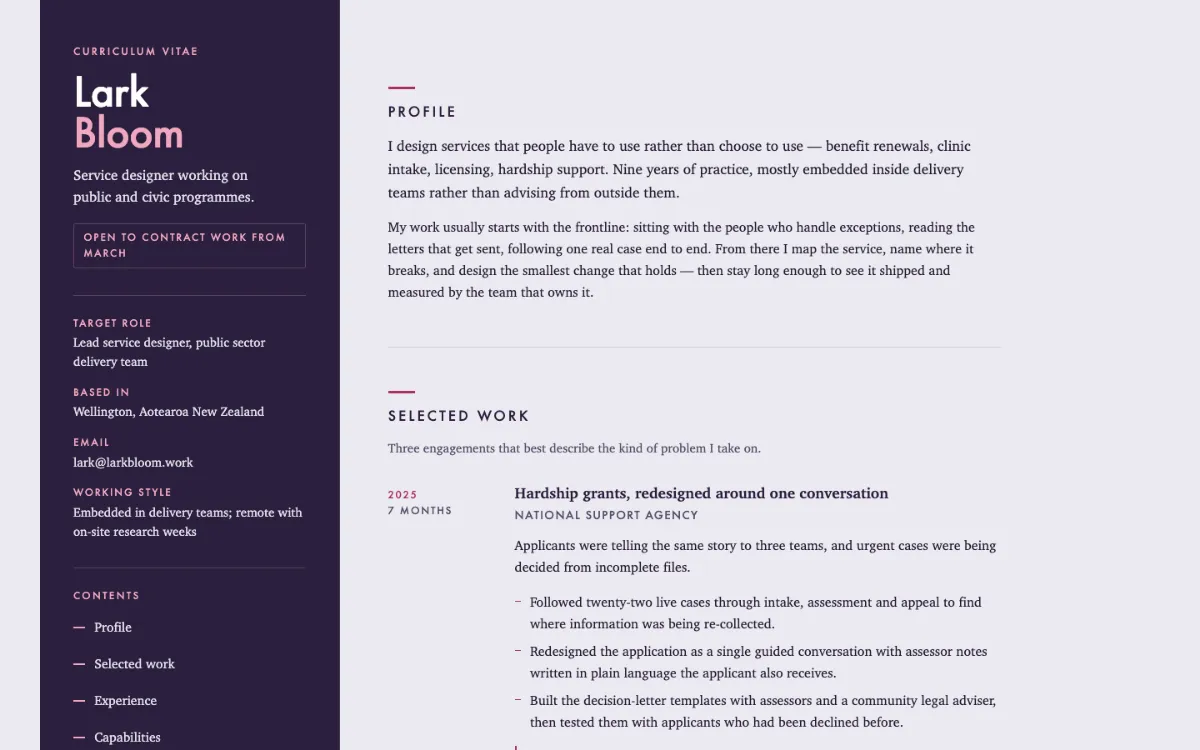 Lark Bloom Resume