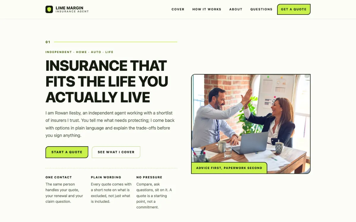 Lime Margin Insurance Agent