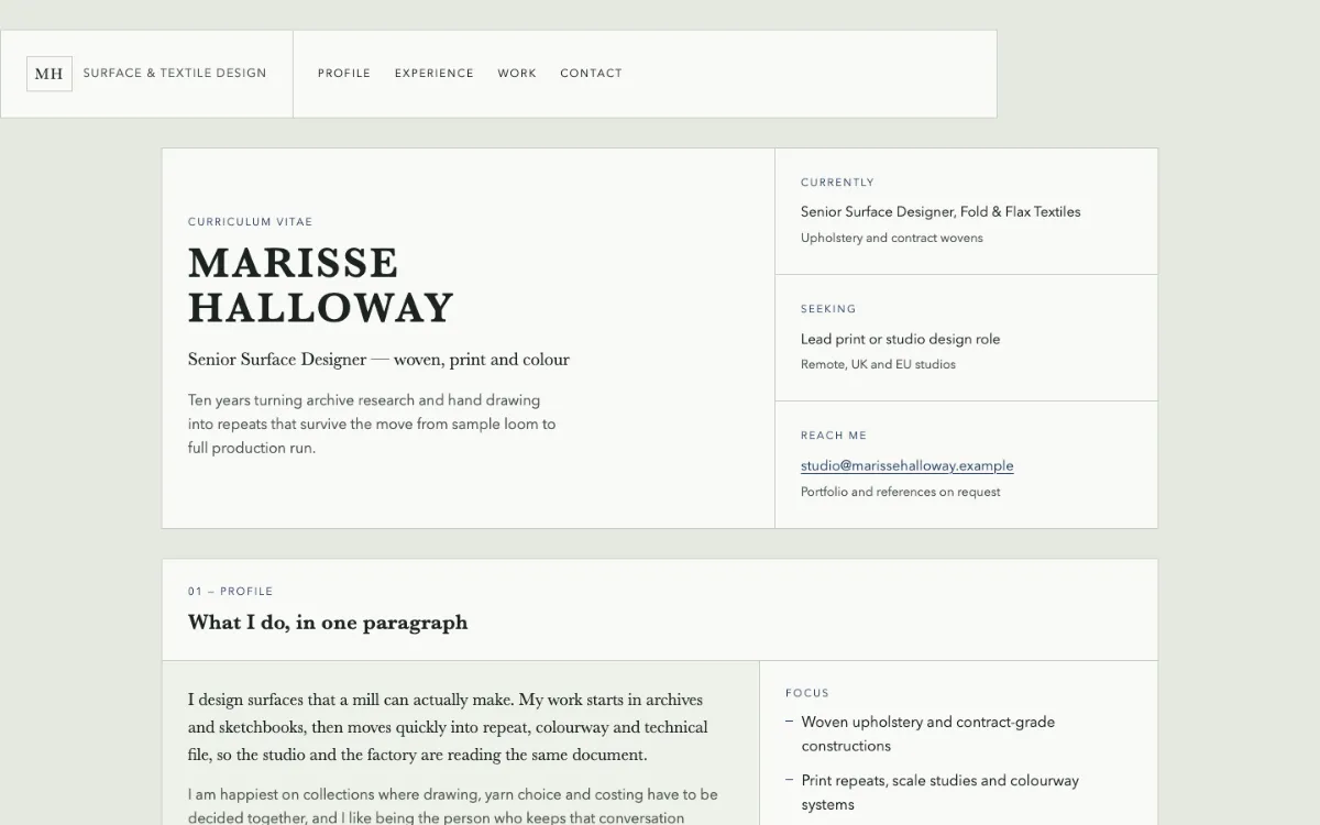 Linen House Resume