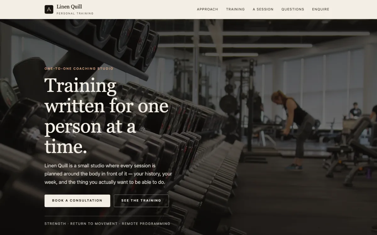 Linen Quill Personal Trainer