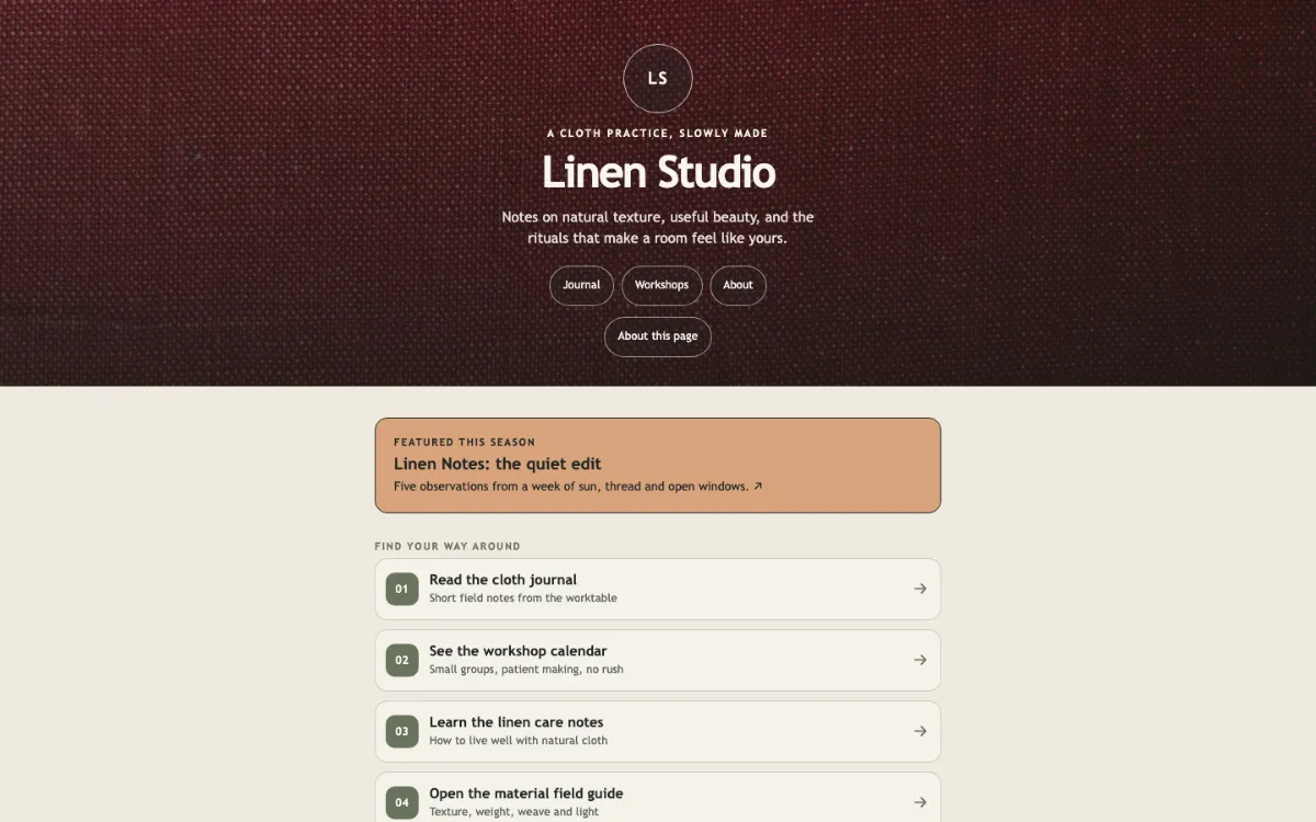 Linen Studio Link In Bio