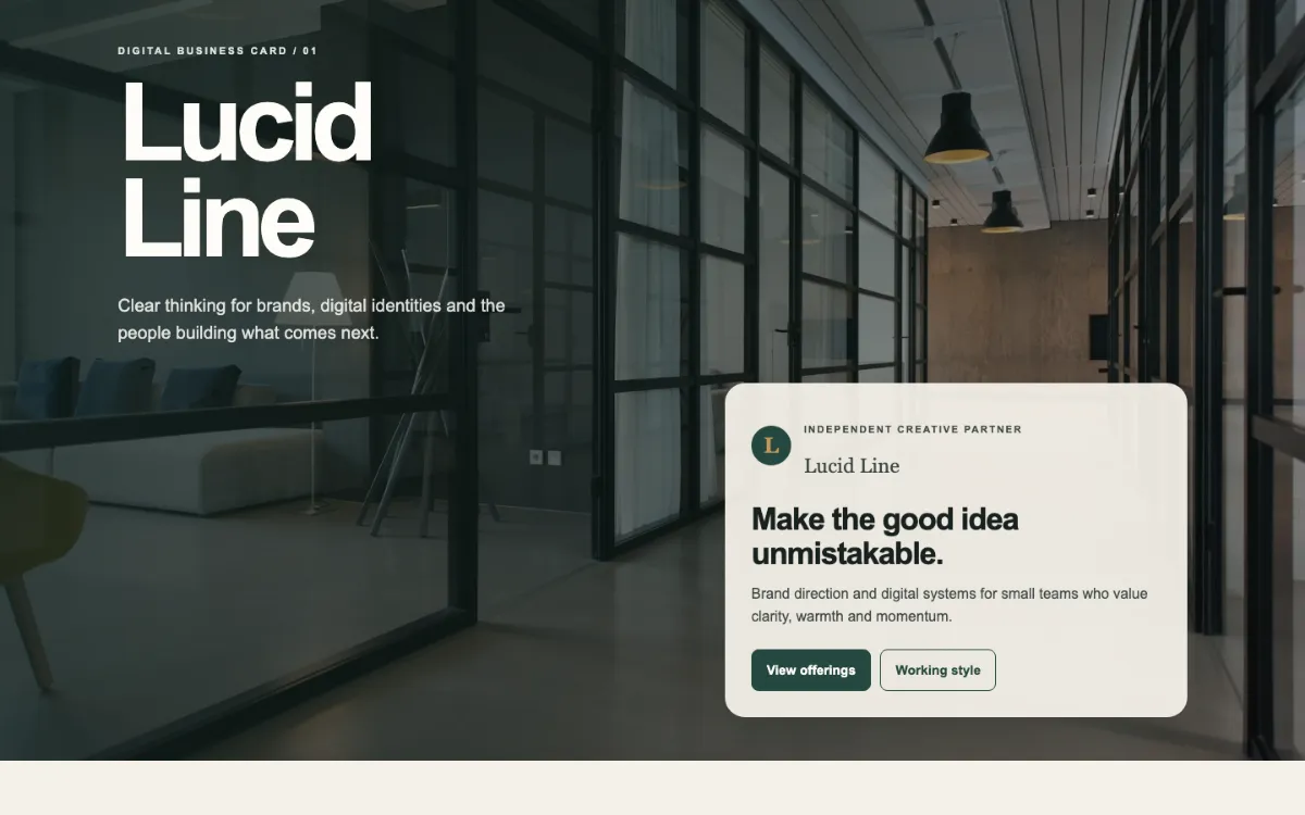 Lucid Line Digital Business Card