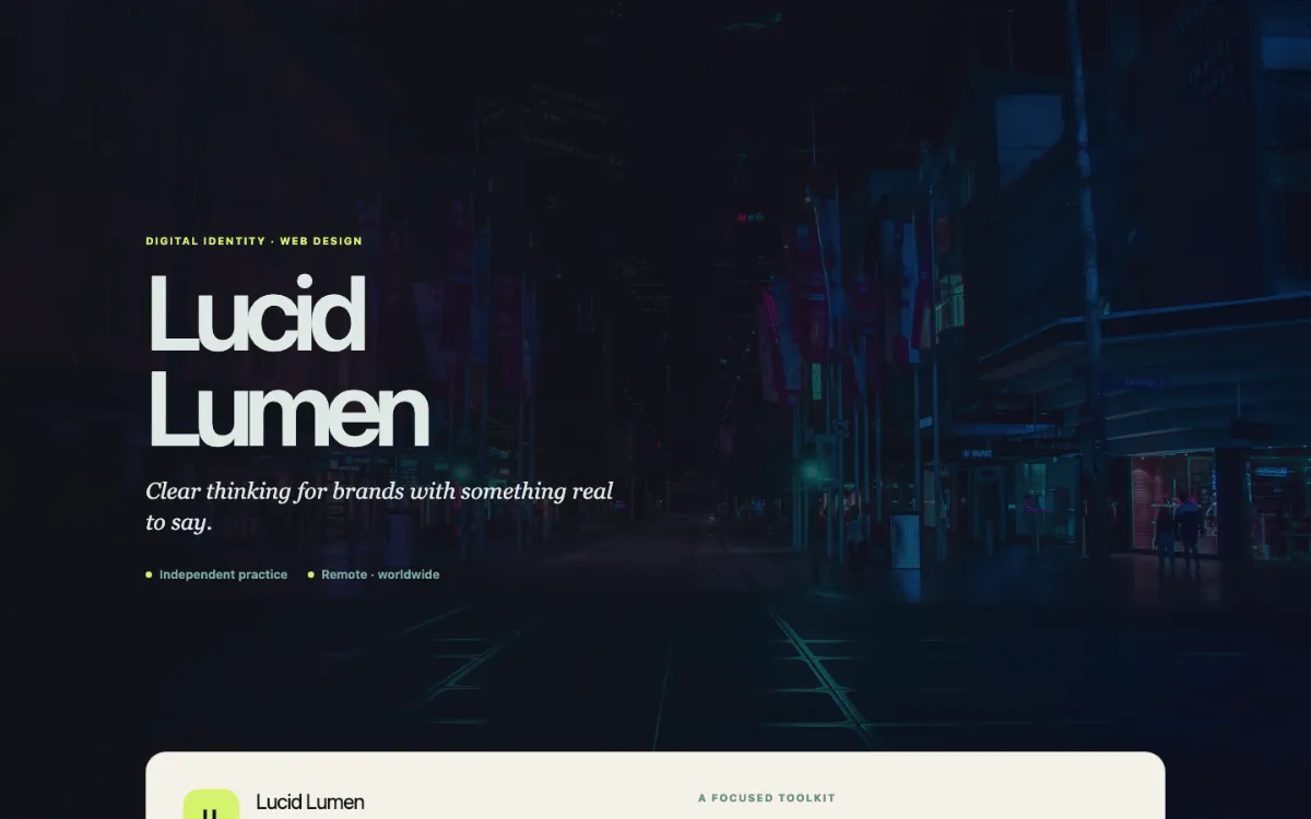 Lucid Lumen Digital Business Card
