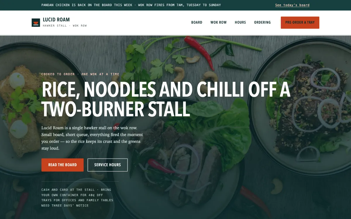 Lucid Roam Hawker Stall