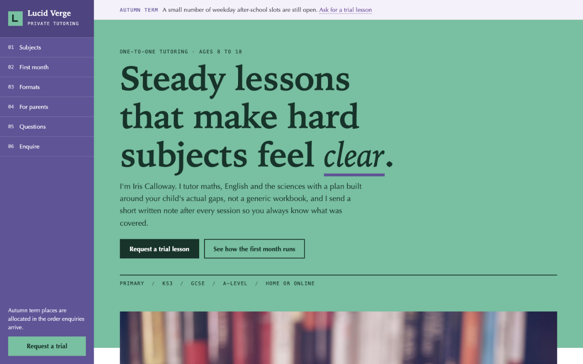 Lucid Verge Private Tutor