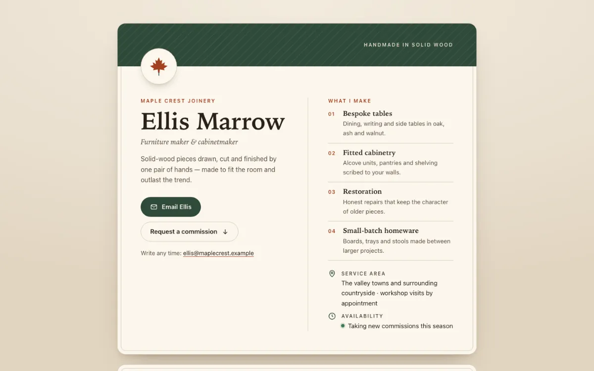 Maple Crest Digital Business Card