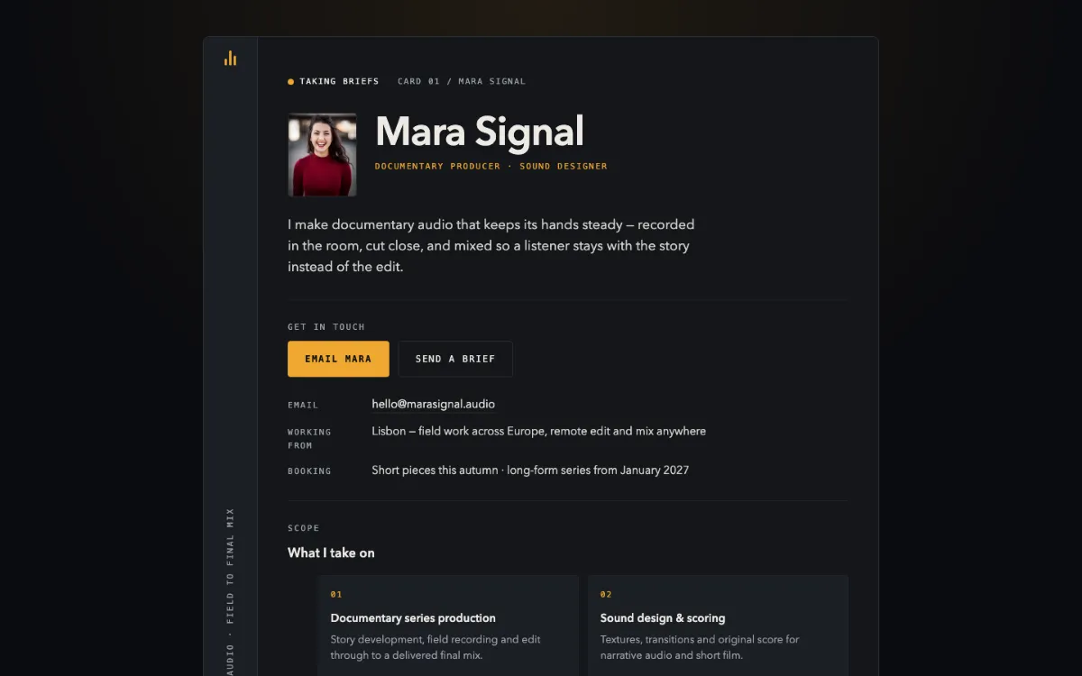 Mara Signal Digital Business Card