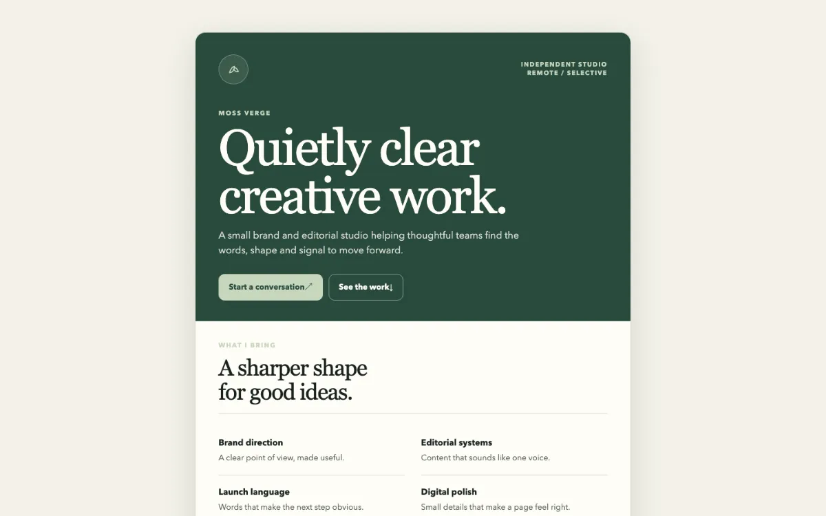 Moss Verge Digital Business Card