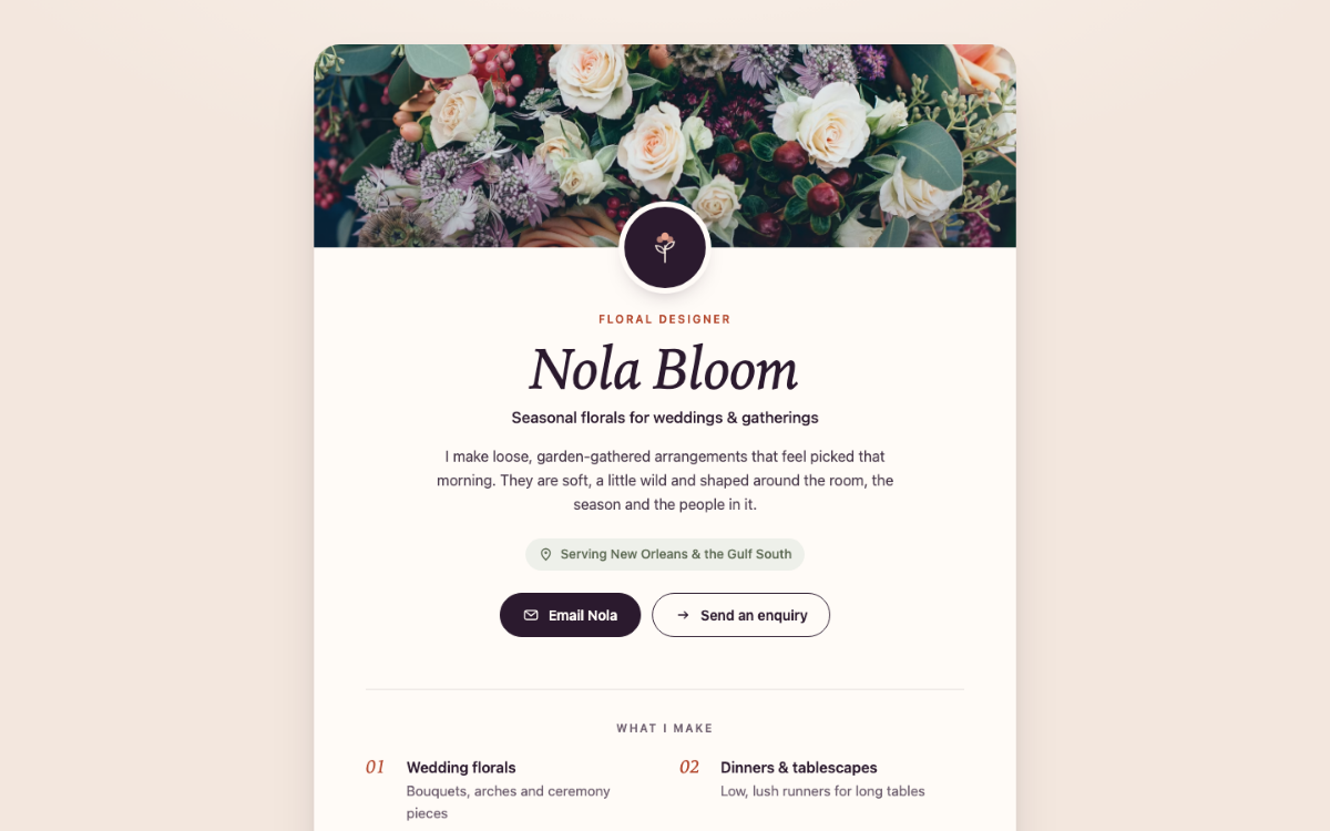 Nola Bloom Digital Business Card
