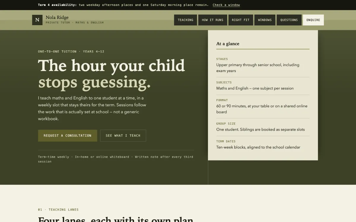 Nola Ridge Private Tutor