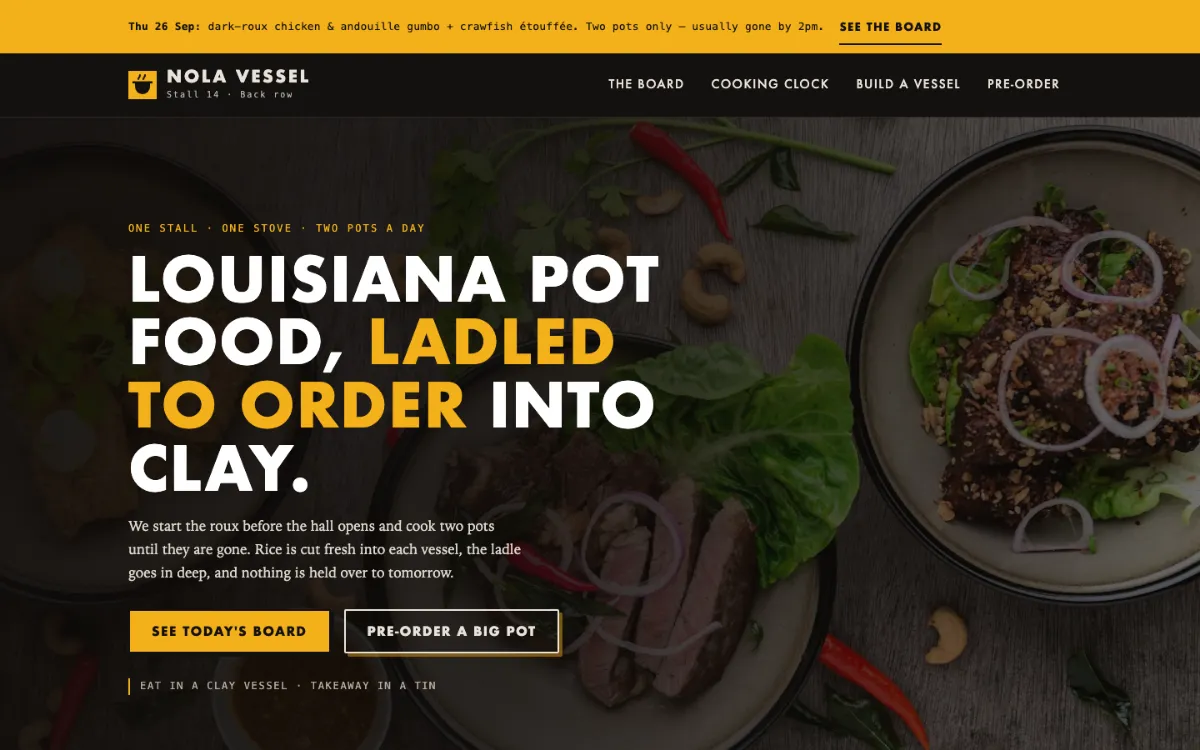 Nola Vessel Hawker Stall