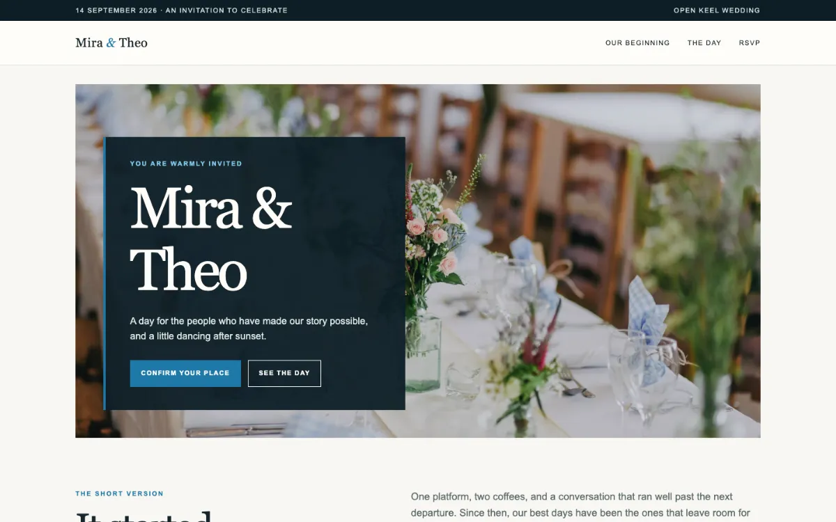 Open Keel Wedding