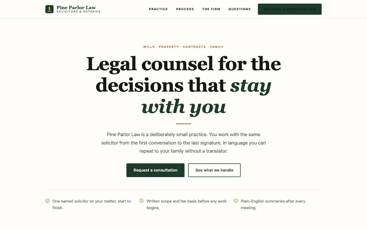 Pine Parlor Lawyer